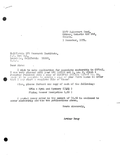 First page of Canada Arthur Bray 3