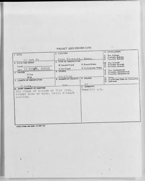 First page of 1958.02 - 6960539 - East Weymouth, Mass