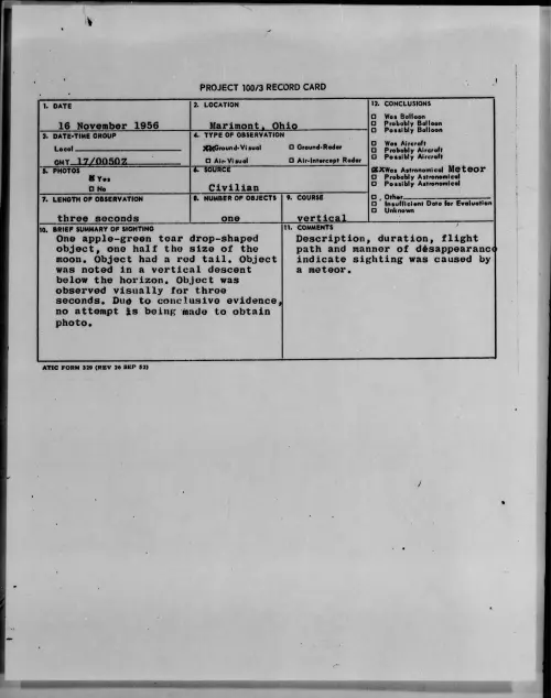 First page of 1956.11 - 7073960 - Marimont, Ohio