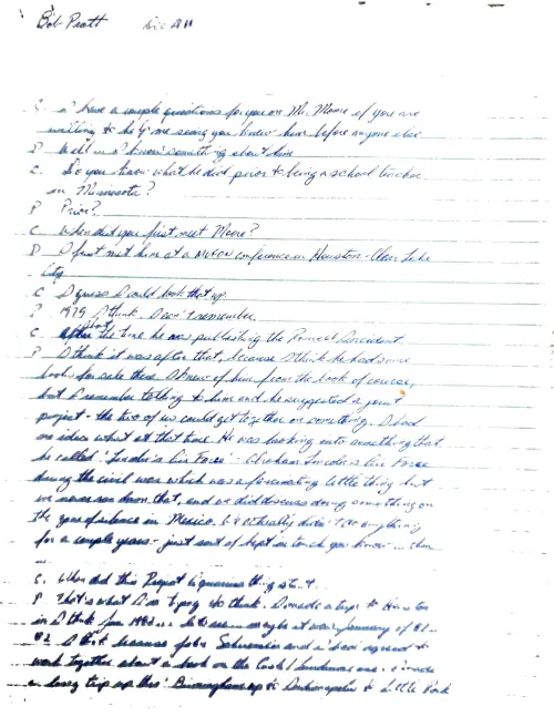 First page of Pratt Interview