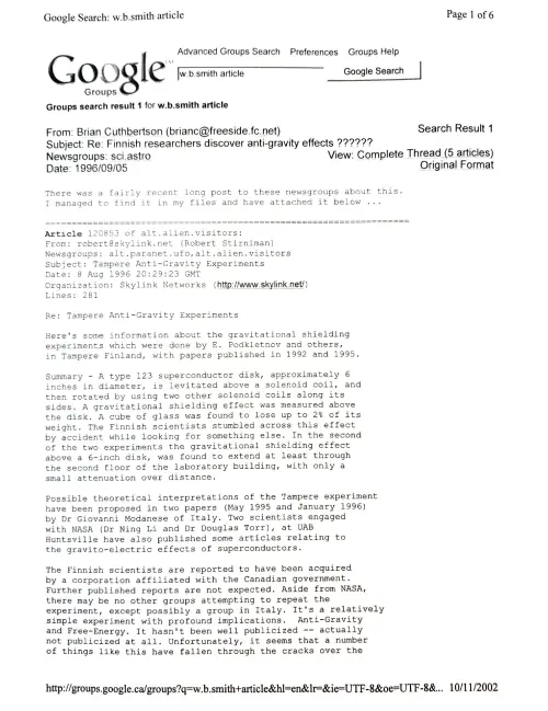 First page of Canada new science