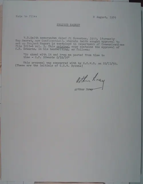First page of Wilbert Smith Archives Files Box 1131 10 1131-10-p030