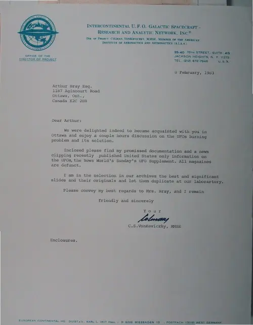 First page of Wilbert Smith Archives Files Box 1130 21 1130-21-p254