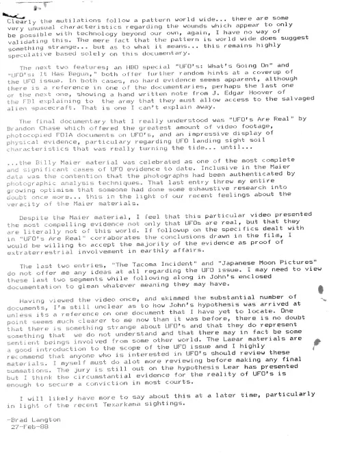 First page of Early internet rumors and discussions 5