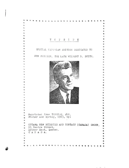 First page of Canada Wilbert Smith funeral edition