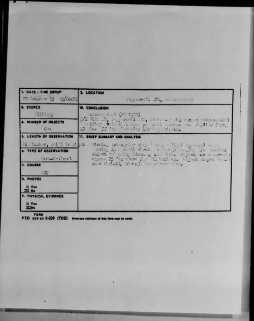 First page of 1953.10 - 6982075 - Pepperrell AFB, Newfoundland