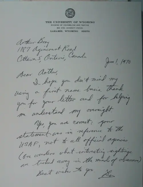 First page of Wilbert Smith Archives Files Box 1130 11 1130-11-p049