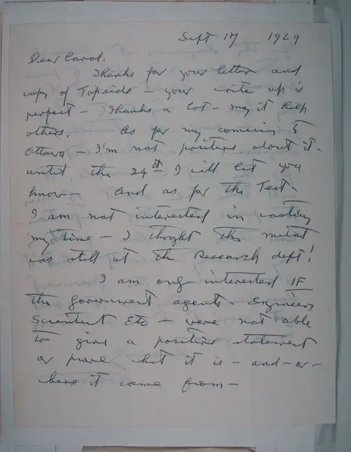 First page of Wilbert Smith Archives Files Box 1131 19 1131-19-p168