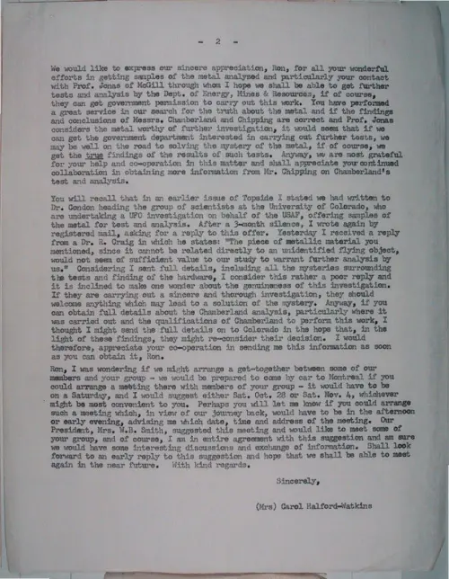 First page of Wilbert Smith Archives Files Box 1131 19 1131-19-p201