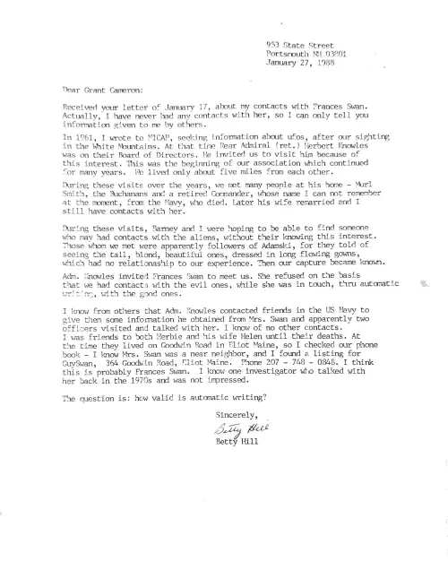 First page of Professor John Salter Betty Hill