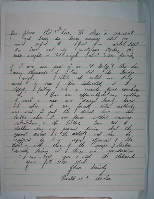 First page of Wilbert Smith Archives Files Box 1131 19 1131-19-p121