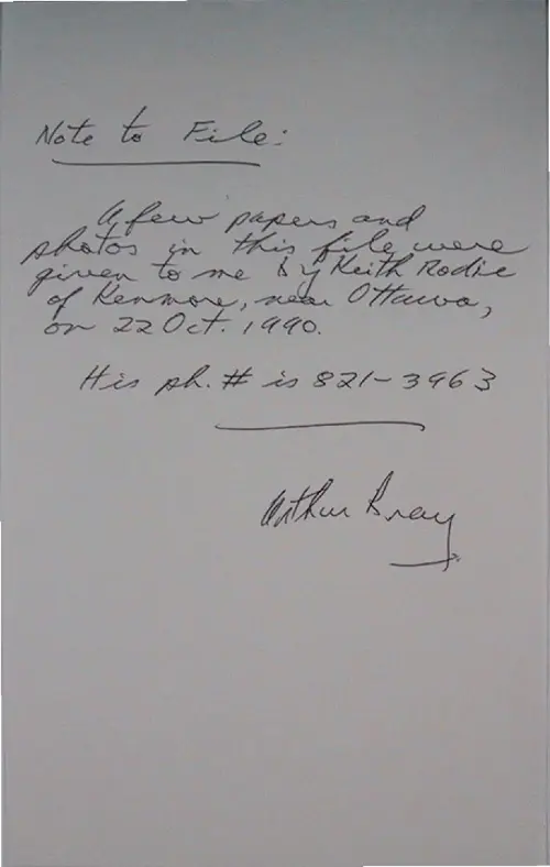 First page of Wilbert Smith Archives Files Box 1131 19 1131-19-p001