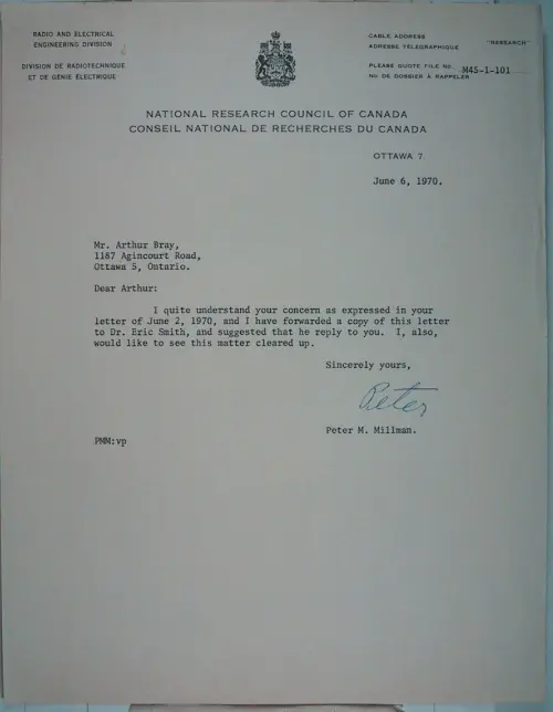 First page of Wilbert Smith Archives Files Box 1131 19 1131-19-p137