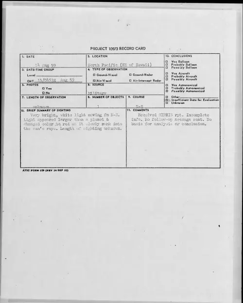 First page of 1959.08 - 8408414 - North Pacific (NE Of Hawaii)