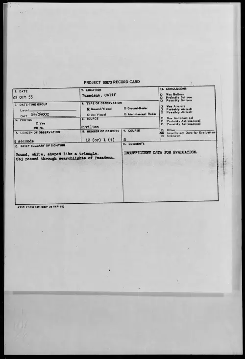 First page of 1955.10 - 7339753 - Pasadena, Calif
