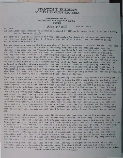 First page of Wilbert Smith Archives Files Box 1131 02 1131-02-p181