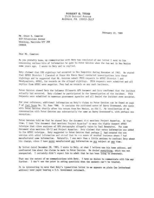First page of Robert Todd