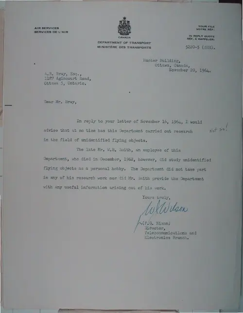 First page of Wilbert Smith Archives Files Box 1131 10 1131-10-p045