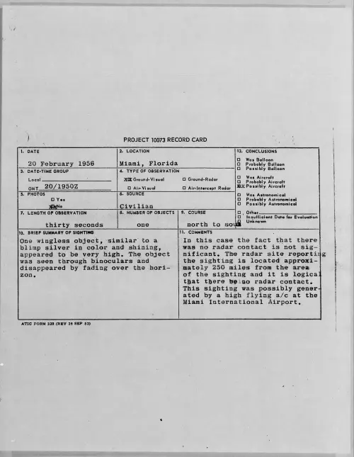 First page of 1956.02 - 7340563 - Miami, Florida
