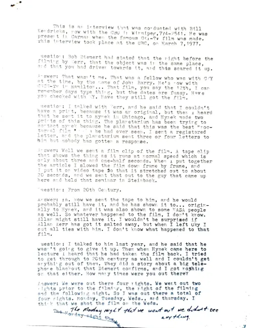 First page of CKY Bill Kendricks Inter iew