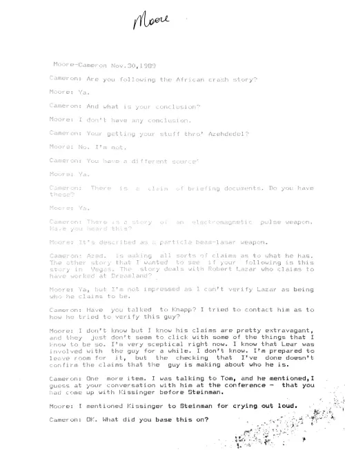 First page of Bill Moore Bill Moore about Azadedel Interview