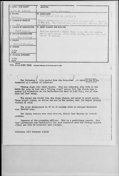 First page of 1953.01 - 9543418 - Haifa, Jerusalem