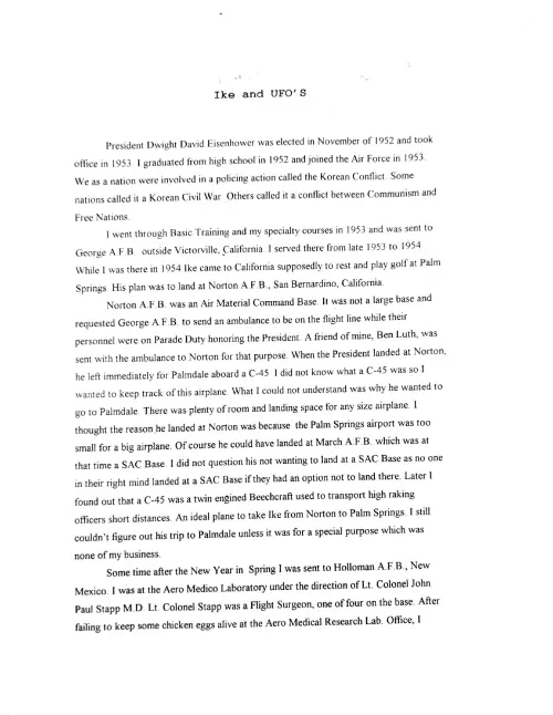 First page of Eisenhower Holloman AFB