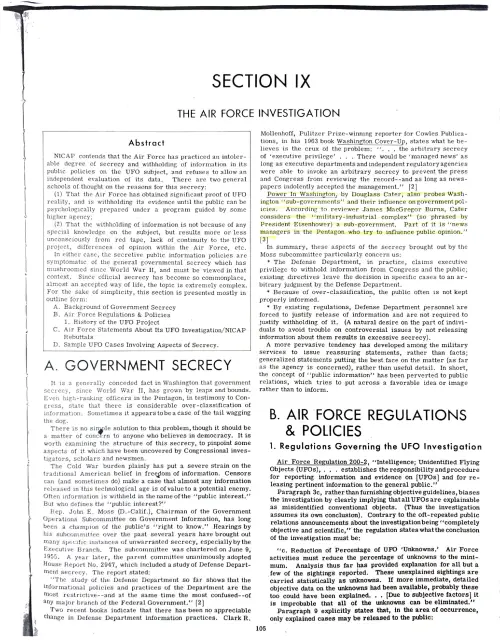First page of Air Force Investigation