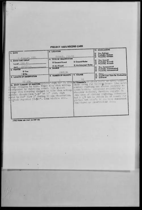 First page of 1961.01 - 8617958 - Naknek, Alaska