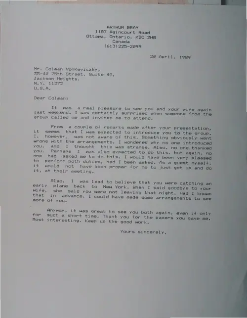 First page of Wilbert Smith Archives Files Box 1130 21 1130-21-p155