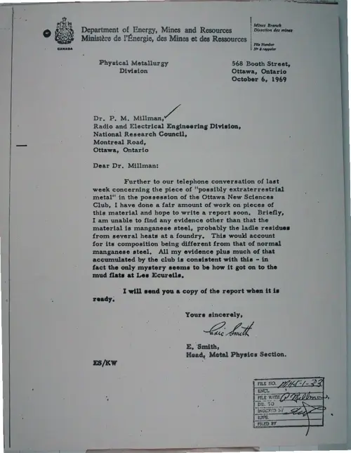 First page of Wilbert Smith Archives Files Box 1131 19 1131-19-p151