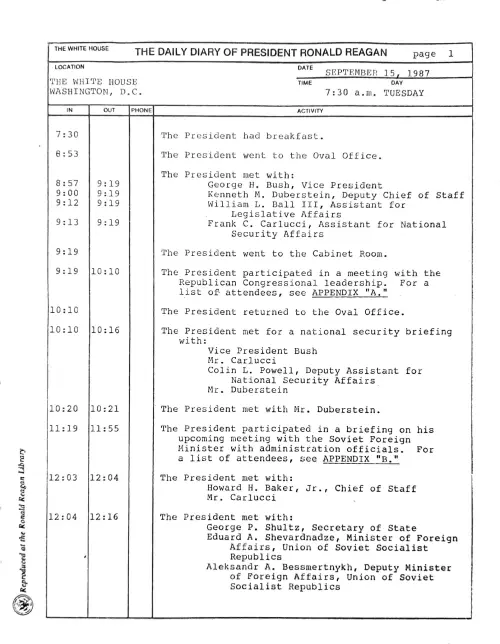First page of Ronald Reagan Eduard Shevardnadze