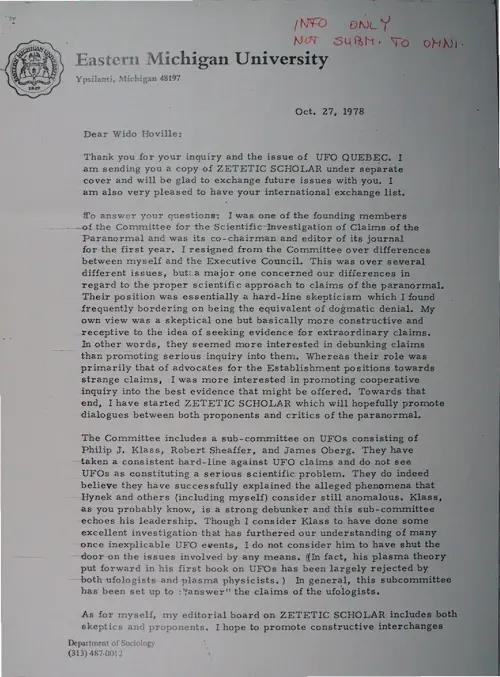 First page of Wilbert Smith Archives Files Box 1130 20 1130-20-p004
