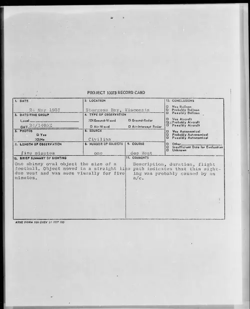 First page of 1957.05 - 6789953 - Sturgeon Bay, Wisconsin