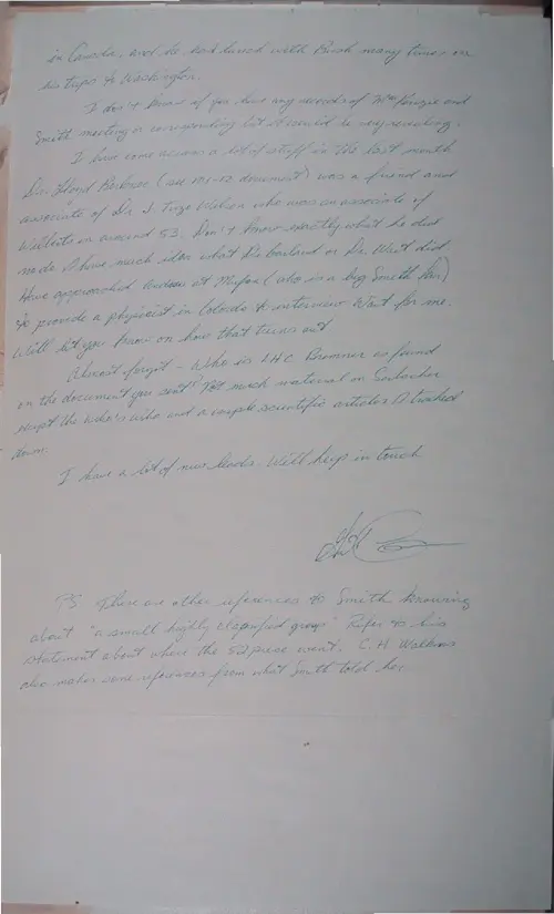 First page of Wilbert Smith Archives Files Box 1131 02 1131-02-p155