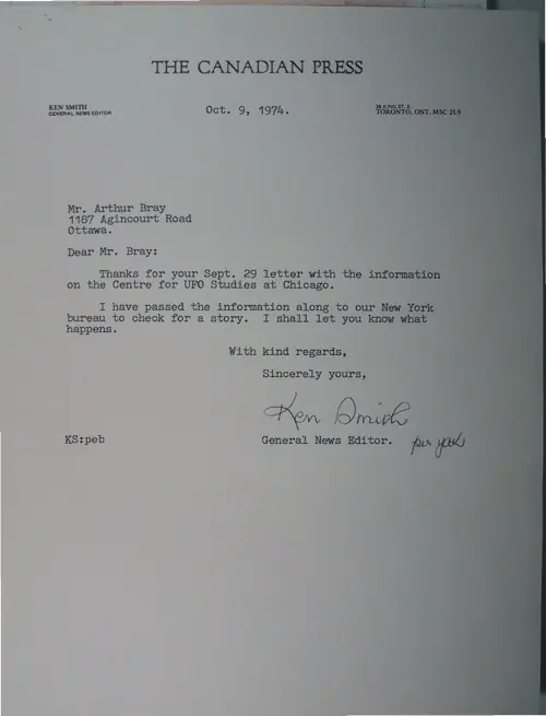 First page of Wilbert Smith Archives Files Box 1130 10 1130-10-p152