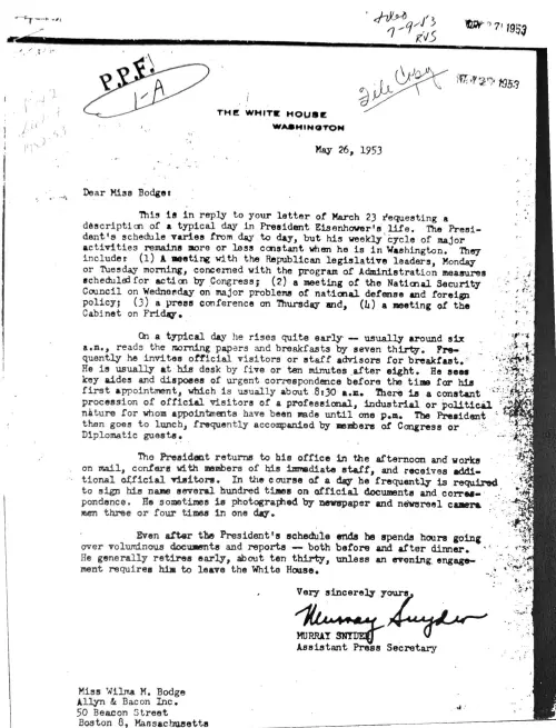 First page of Eisenhower Jean Dixon
