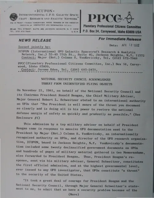 First page of Wilbert Smith Archives Files Box 1130 21 1130-21-p023