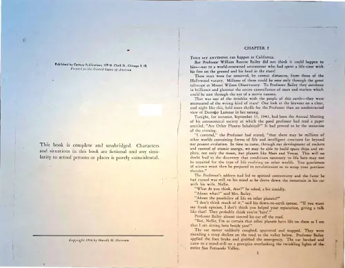 First page of Harold Sherman 1946 Book The Green Man