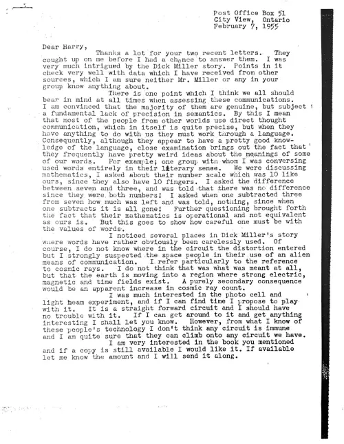 First page of Canada Wilbert Smith Correspondence 5