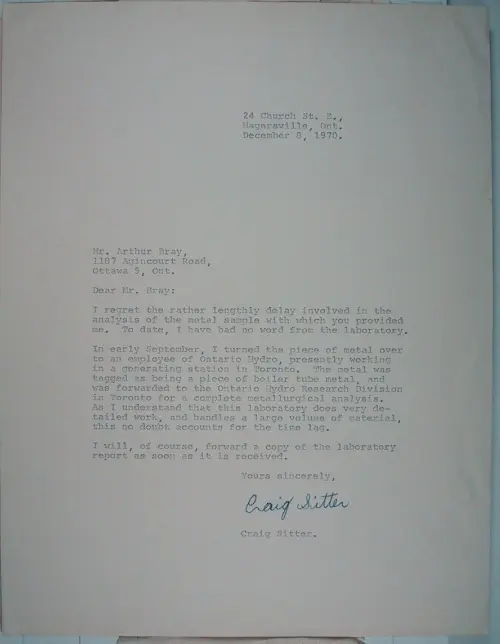 First page of Wilbert Smith Archives Files Box 1131 19 1131-19-p114