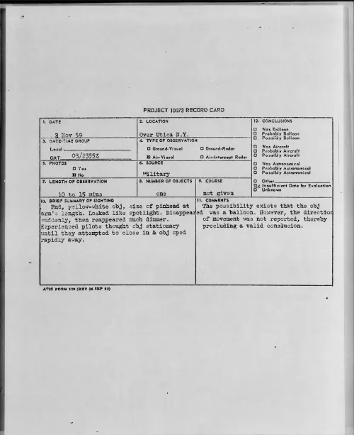 First page of 1959.11 - 6964360 - Over Utica N.Y