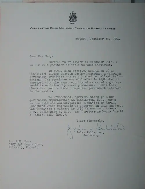 First page of Wilbert Smith Archives Files Box 1130 18 1130-18-p119