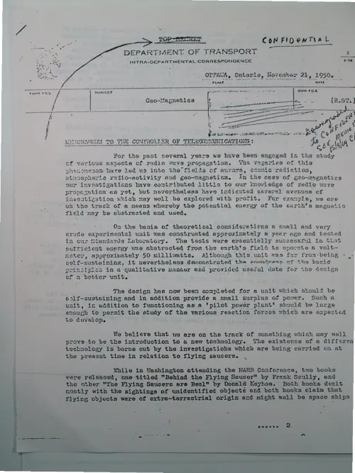 First page of Wilbert Smith Archives Files Box 1136 13 1136-13-p018