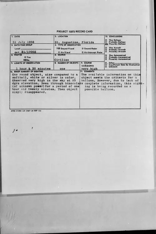 First page of 1956.07 - 6787848 - St. Augustine, Florida