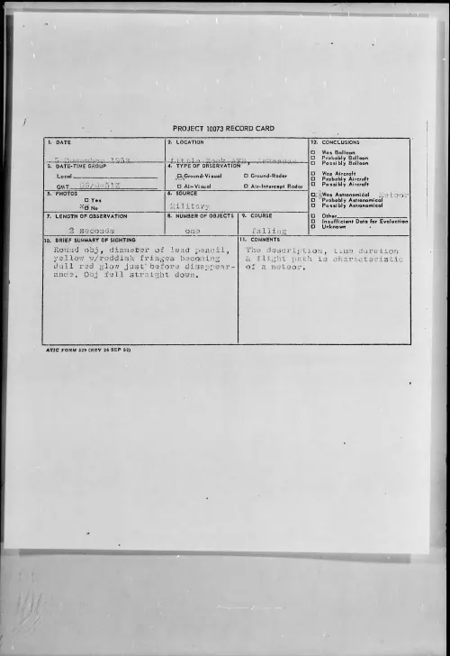 First page of 1958.12 - 7203381 - Little Rock AFB, Arkansas