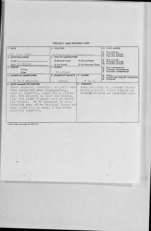 First page of 1957.06 - 6960017 - McKeesport, Pennsylvania