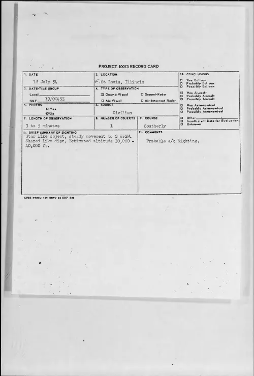 First page of 1954.07 - 8714987 - E. St. Louis, Illinois