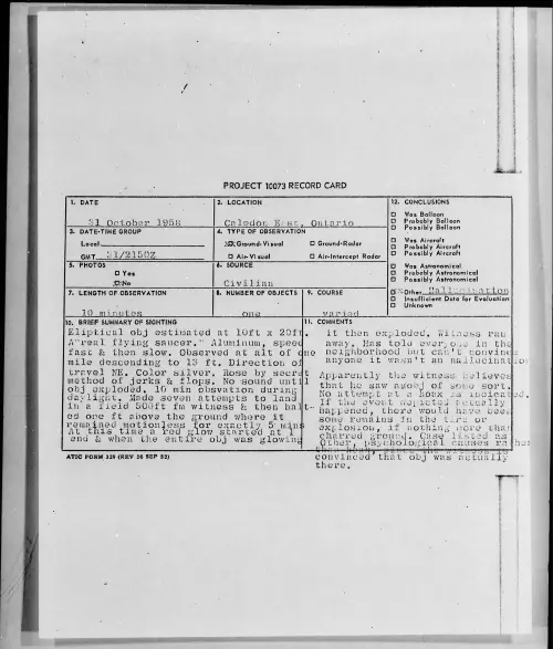 First page of 1958.10 - 7201623 - Caledor East, Ontario