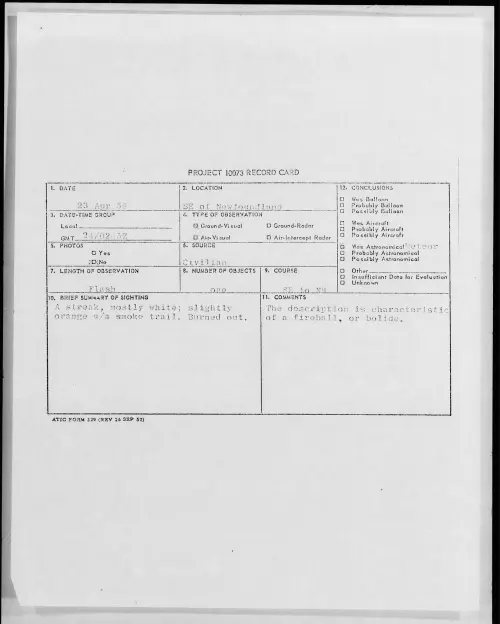 First page of 1958.04 - 6968744 - SE of Newfoundland